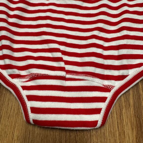 Hanna Andersson Red White Striped Bloomer Diaper Cover Holiday Pajamas Size 6-8 - Picture 3 of 5